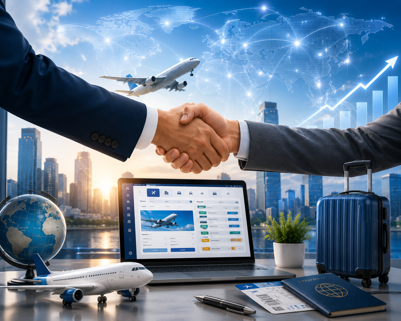 kesepakatan bisnis global dengan teknologi